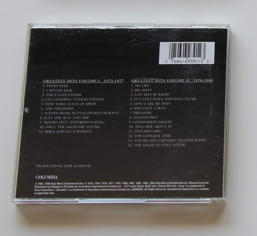 Billy Joel - Greatest Hits Volume I & Volume II Arka