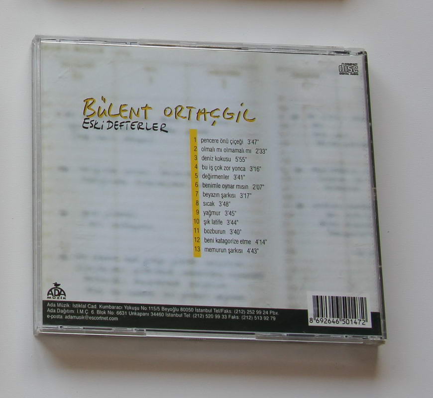 Bülent Ortaçgil - Eski Defterler Arka