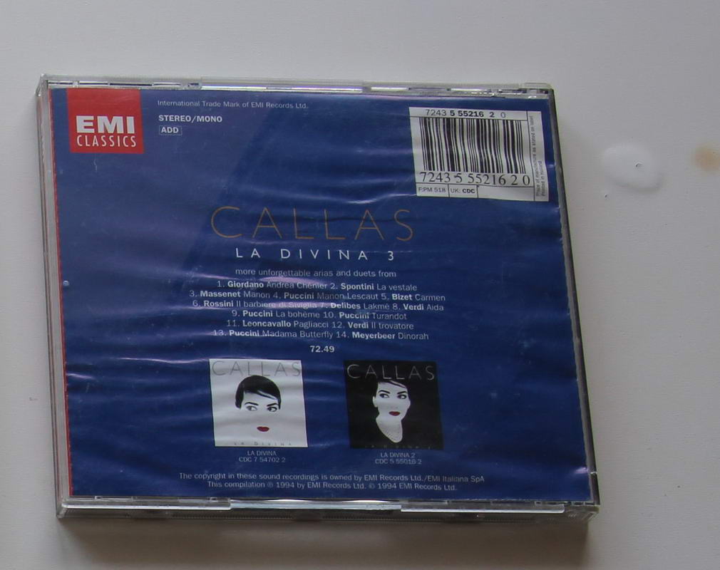 Callas - La Divina 3 Arka