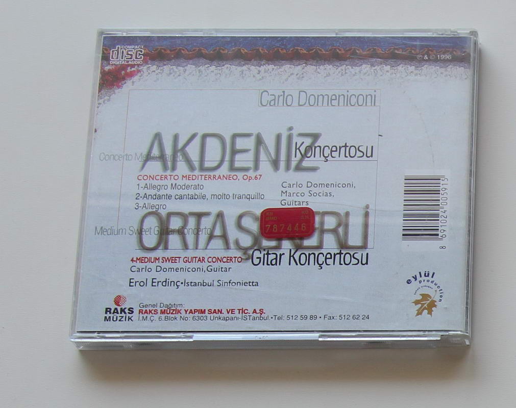 Carlo Domeniconi - Akdeniz Konçertosu Arka