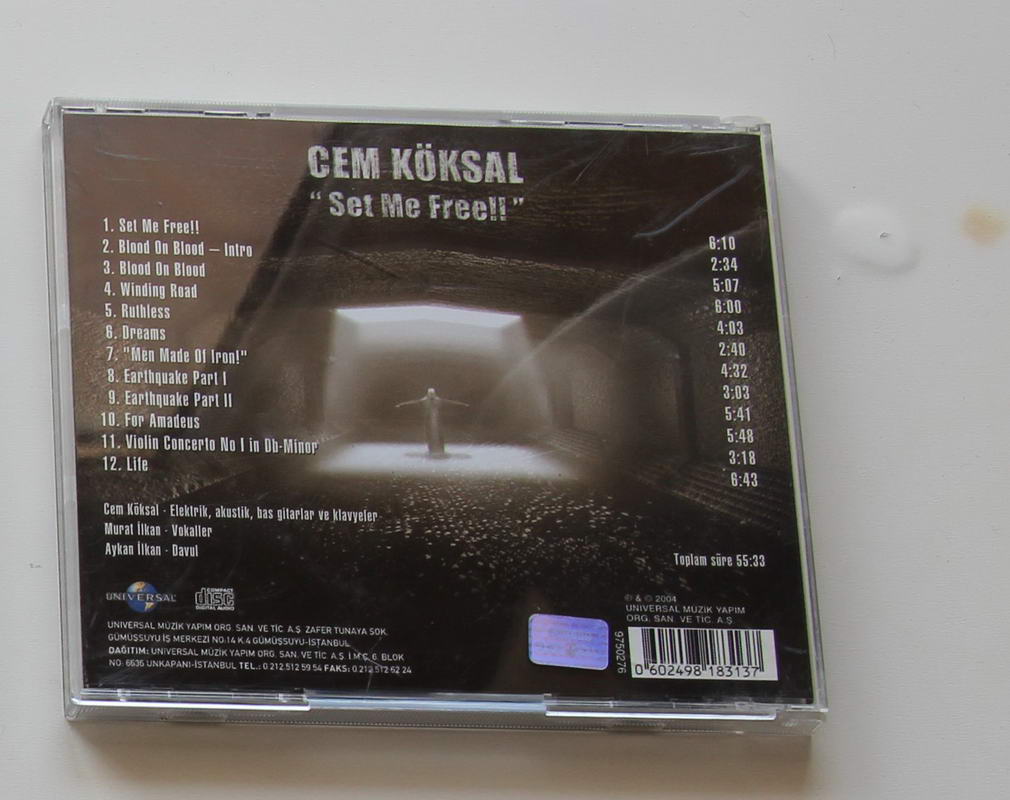 Cem Köksal - Set Me Free!! Arka