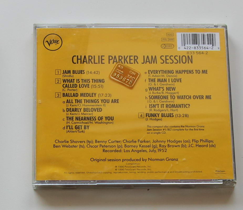 Charlie Parker - Jam Session Arka