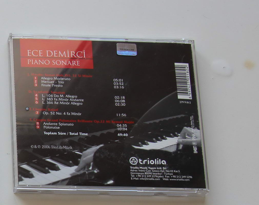 Ece Demirci - Piano Sonare Arka