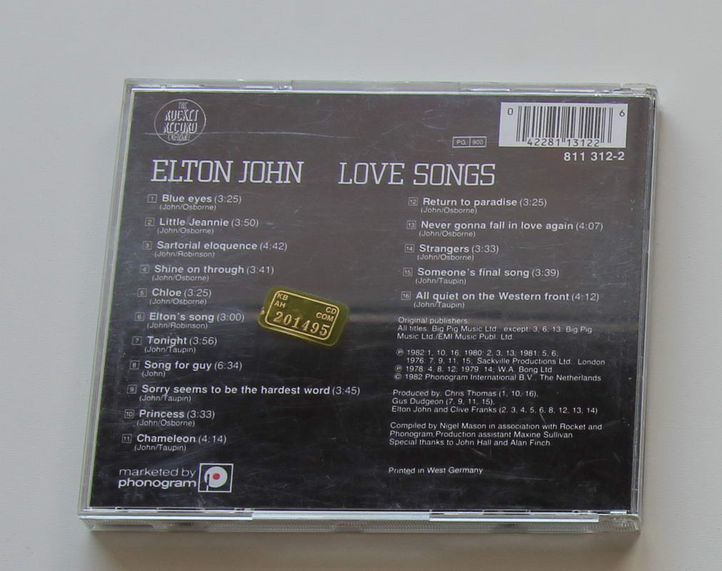 Elton John - Love Songs Arka