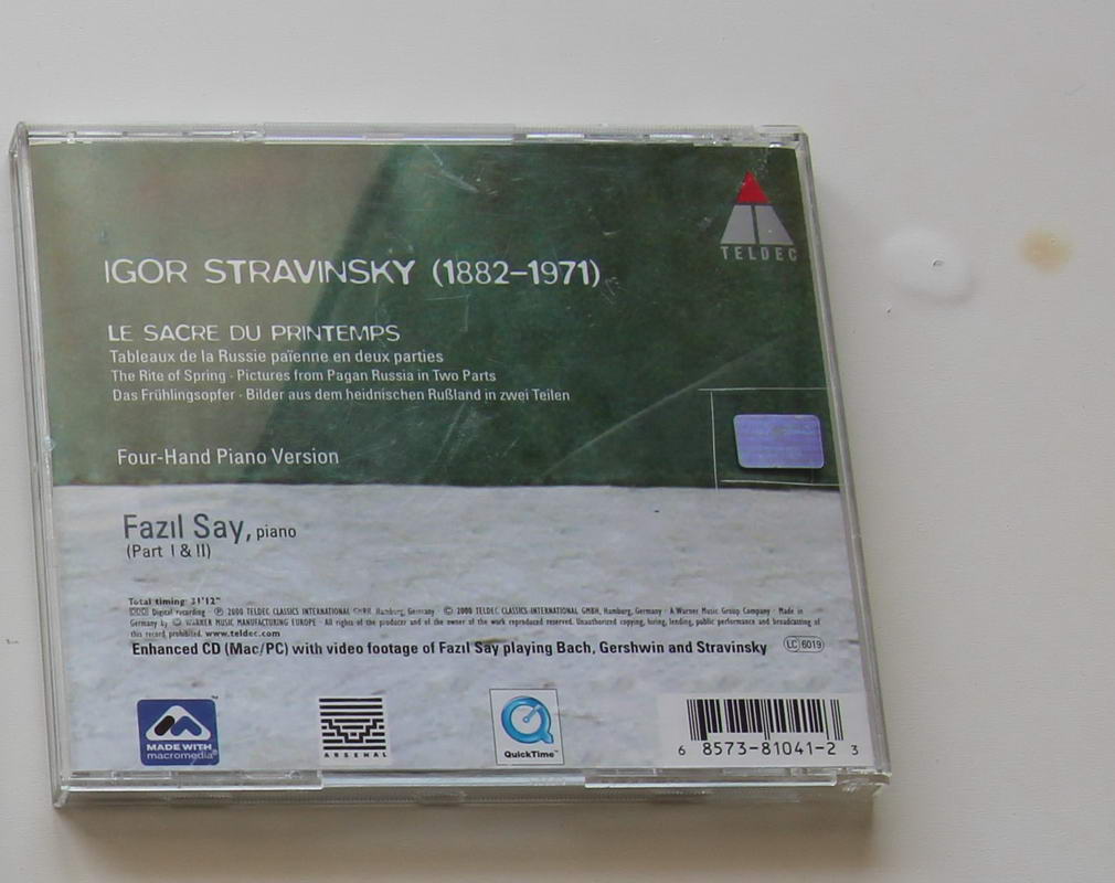 Fazıl Say - Stravinsky Le Sacredu Printmeps Arka