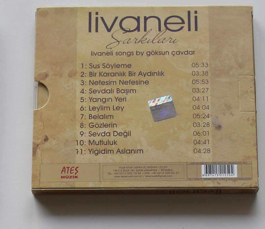 Göksun Çavdar - Livaneli Şarkıları Arka