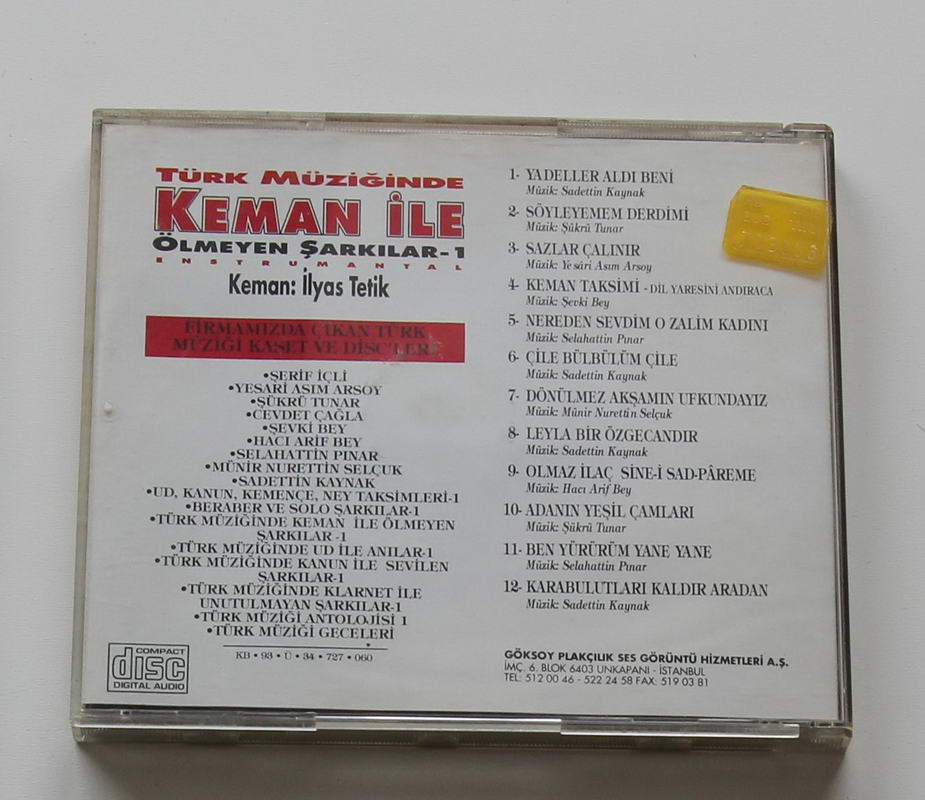 İlyas Tetik - Keman ile Ölmeyen Şarkılar - 1 Arka