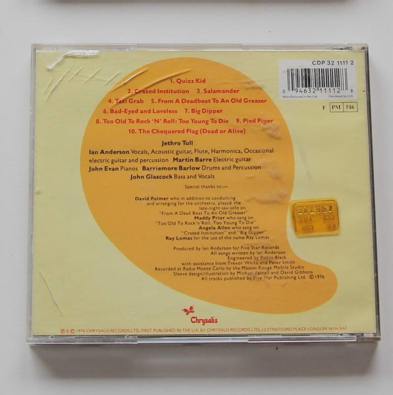 Jethro Tull - Too Old to Rock N Roll : Too Young to Die! Arka