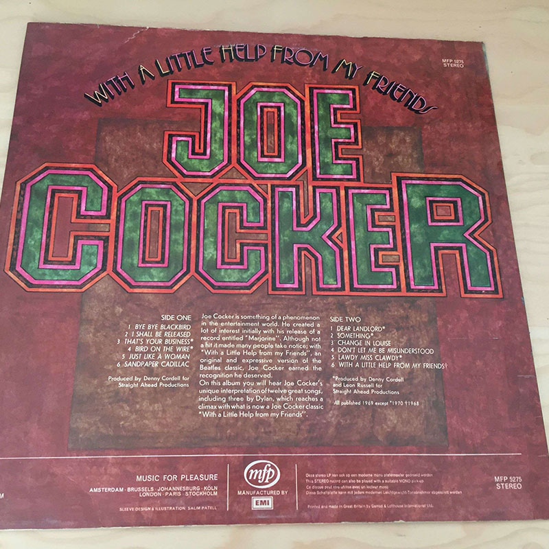 Joe Cocker - With a Little Help From My Friends - Plak Arka