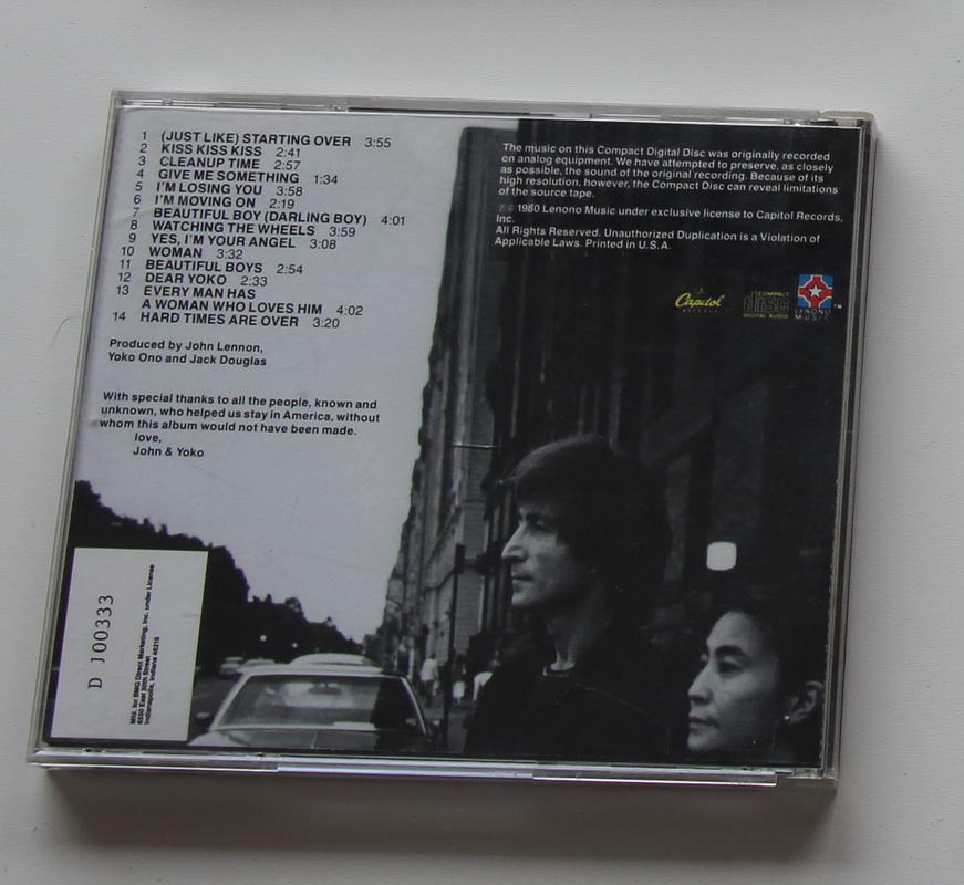 John Lennon - Yoko Ono - Double Fantasy Arka