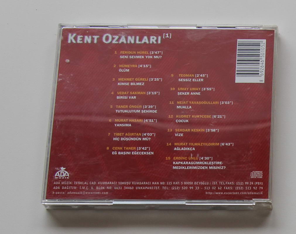 Kent Ozanları - Kent Ozanları 1 Arka