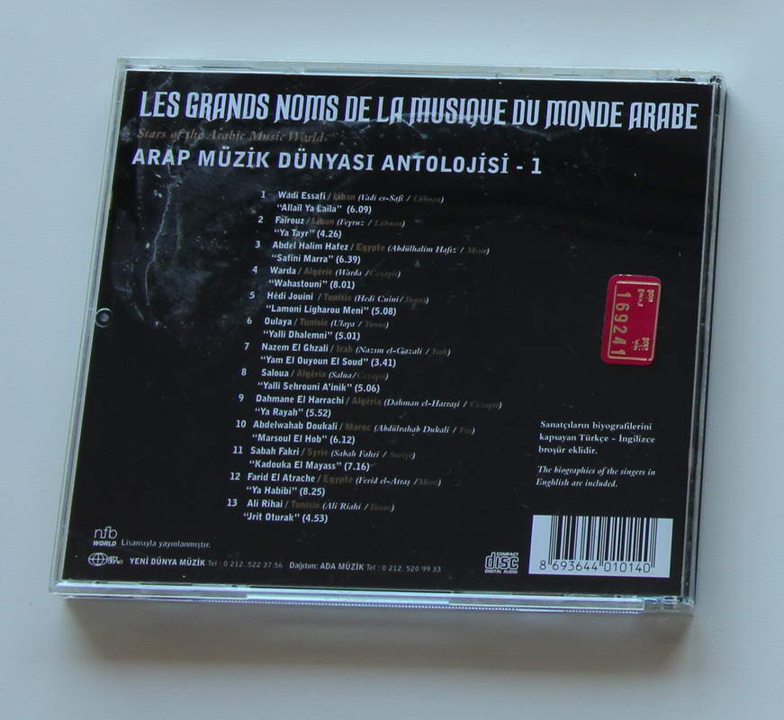 Kolektif - Arap Müzik Dünyası Antolojisi 1 Arka