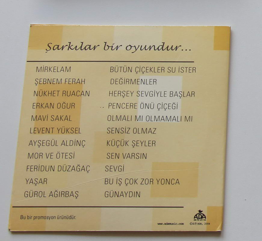 Kolektif - Bülent Ortaçgil Şarkılar Bir Oyundur Arka