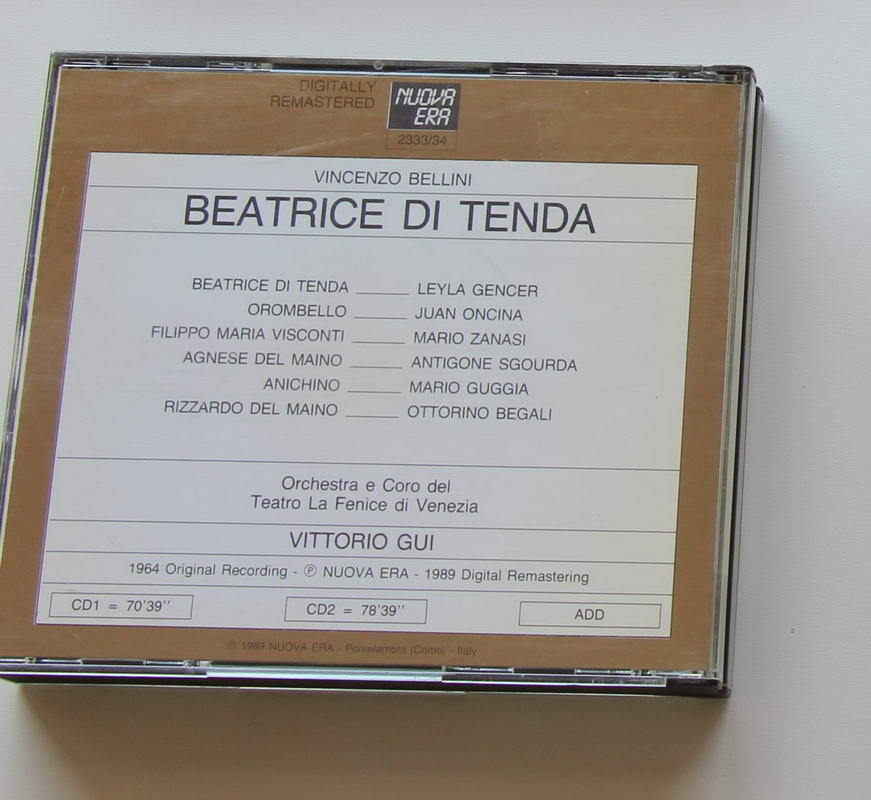 Leyla Gencer - Beatrice Di Tenda Arka