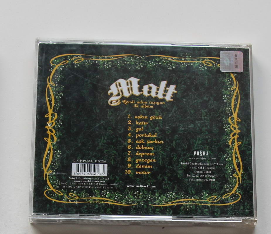 Malt - Kendi Adını Taşıyan İlk Albüm Arka