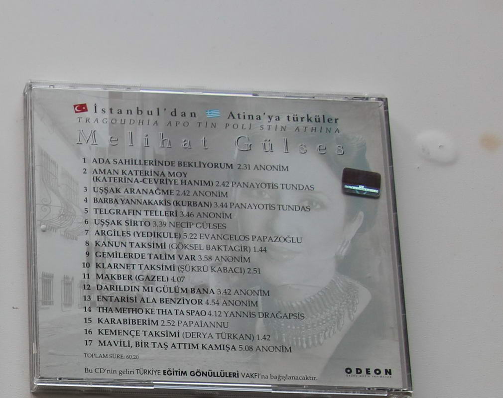 Melihat Gülses - İstanbul dan Atina ya türküler Arka
