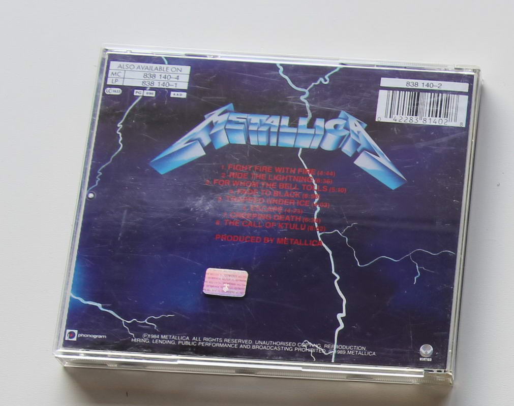 Metallica - Ride The Lightning Arka