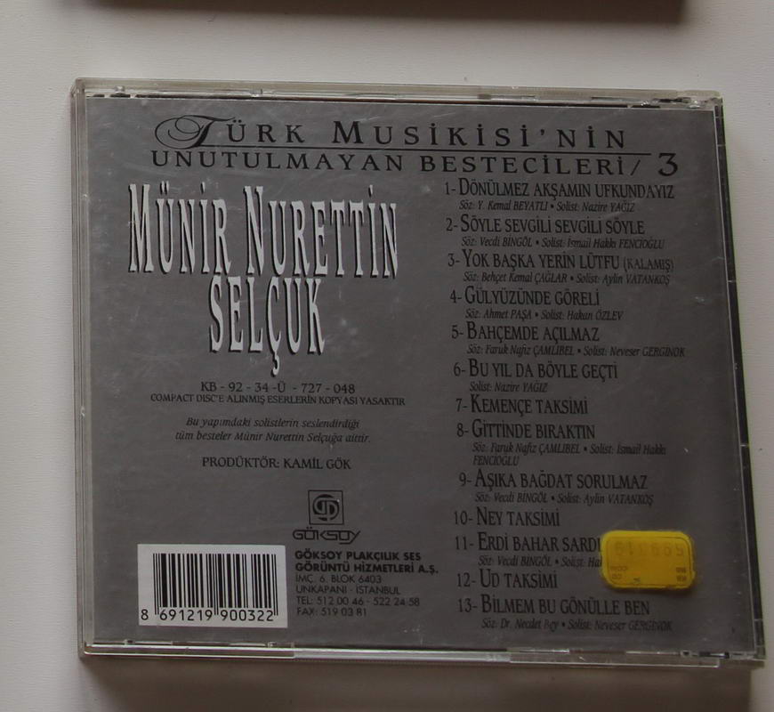 Münir Nurettin Selçuk - Türk Musikisi nin Unutulmayan Bestecileri Arka