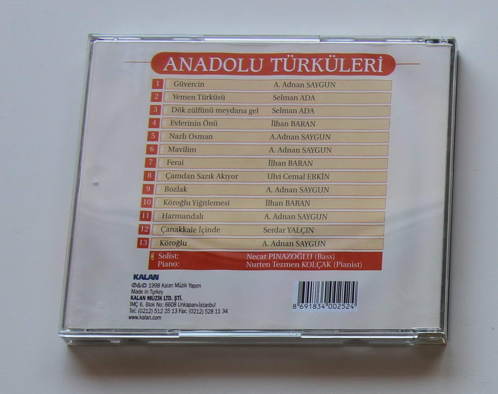 Necat Pinazoğlu - Anadolu Türküleri Arka