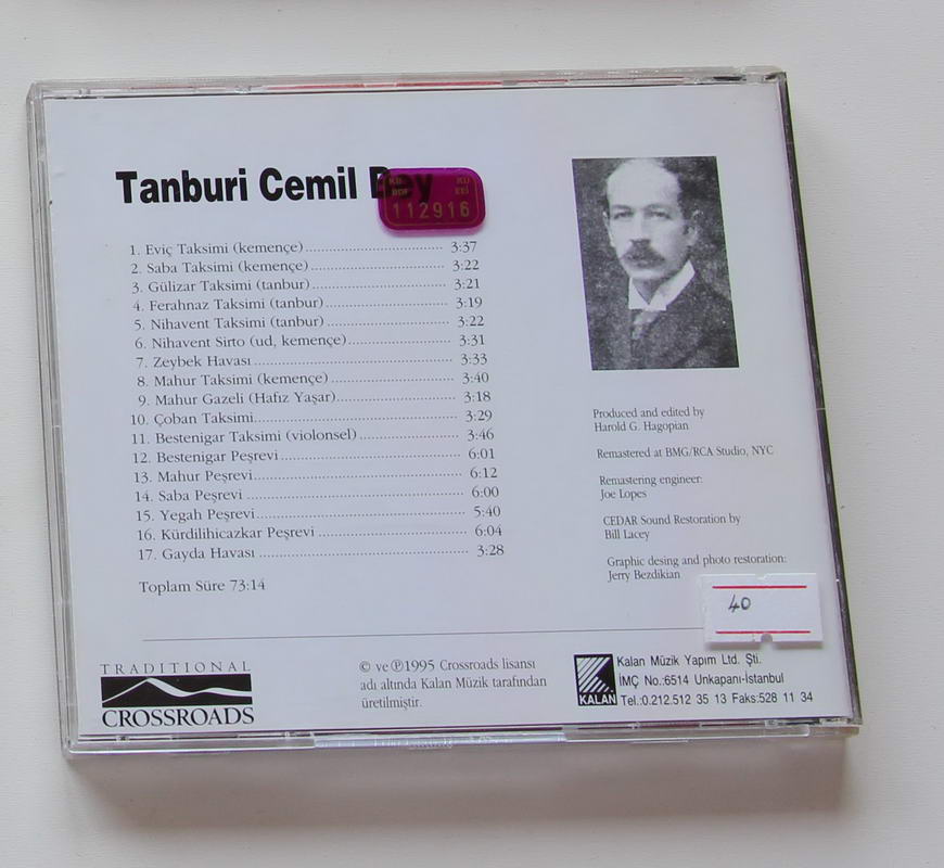 Tanburi Cemil Bey - Tanburi Cemil Bey Arka