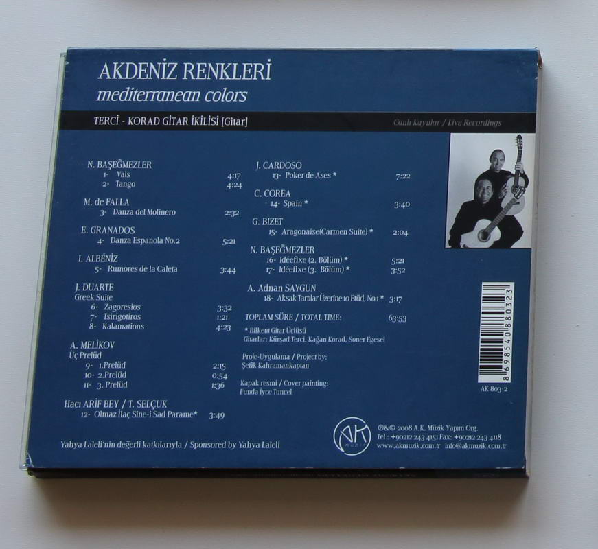 Terci & Korad Gitar İkilisi - Akdeniz Renkleri Arka