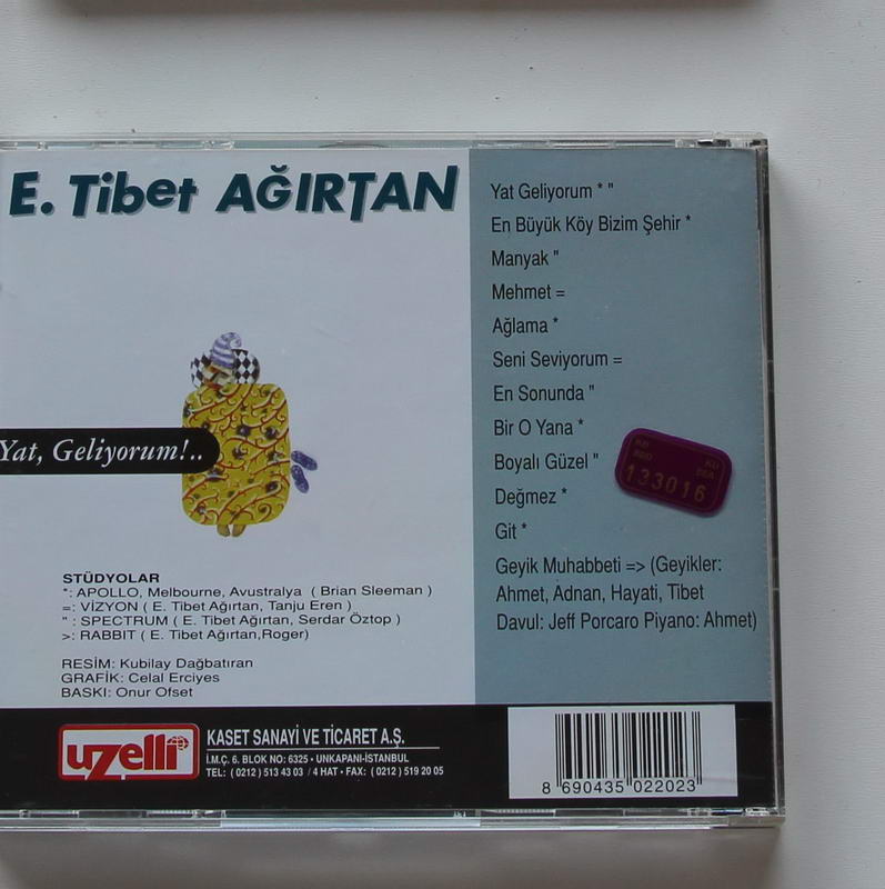 Tibet Ağırtan - Yat, Geliyorum!.. Arka
