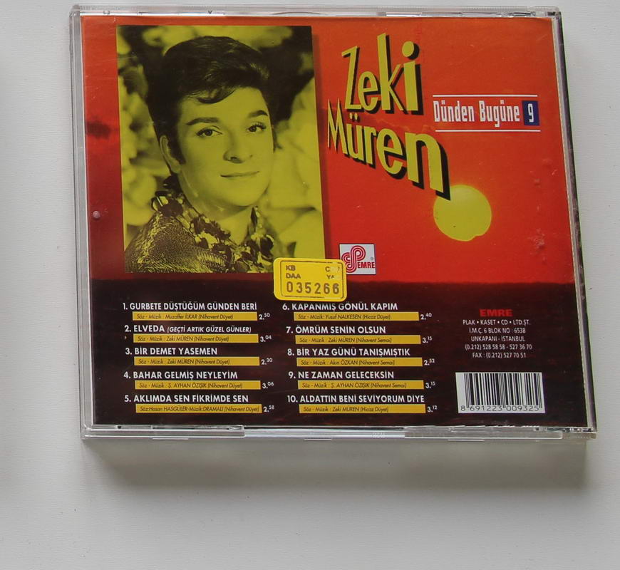 Zeki Müren - Dünden Bugüne - 9 Arka